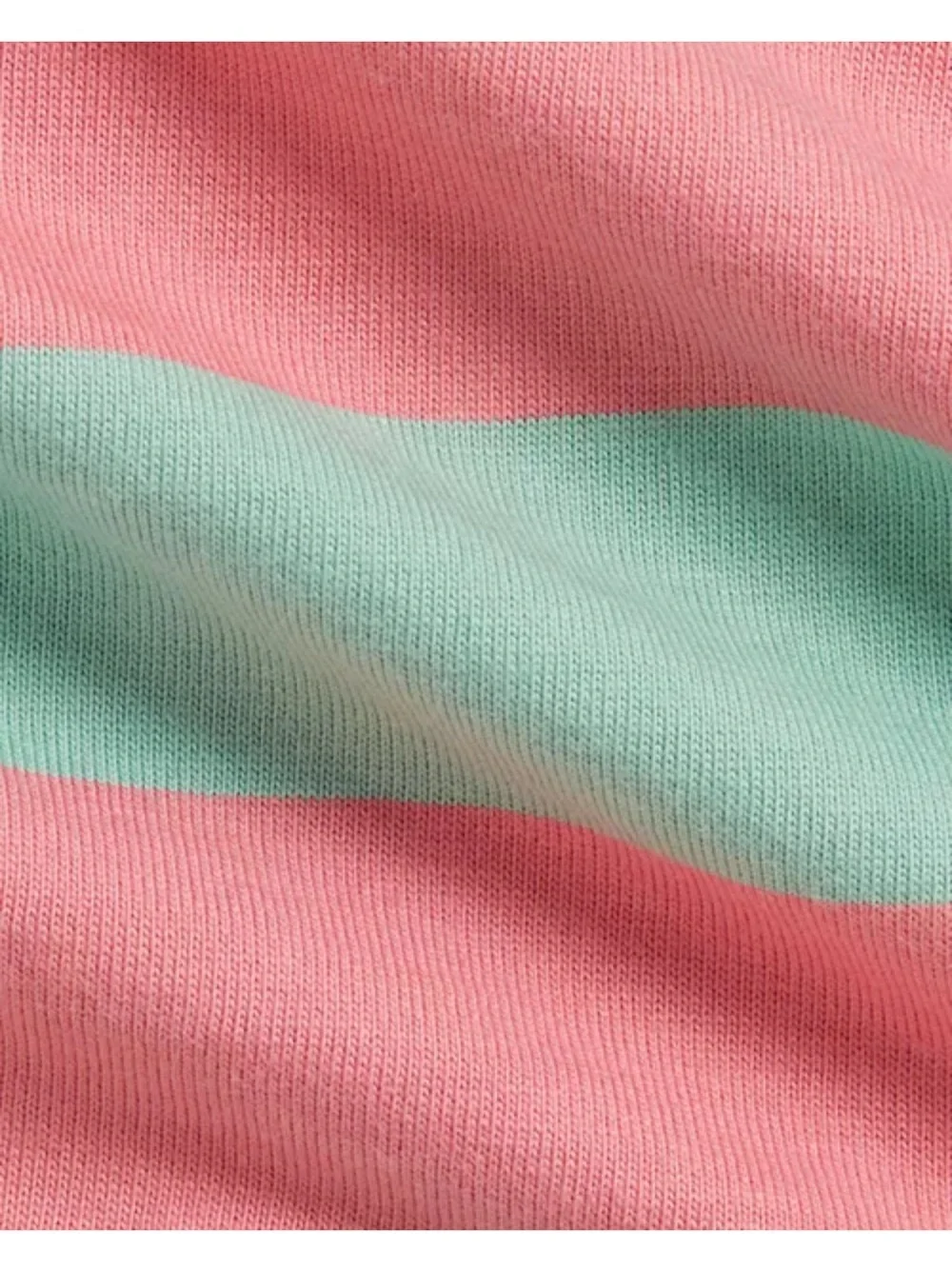 Ralph Lauren Pink and Mint Striped Polo Dress Bodysuit with White Collar
